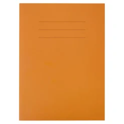 New A4 Choice Exercise Book 8mm Ruled Margin Orange 80pg pk A4 Lined Exercise Books|A4