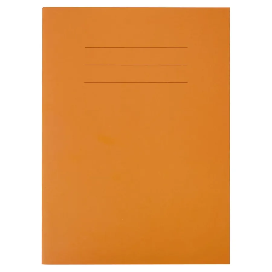 New A4 Choice Exercise Book 8mm Ruled Margin Orange 80pg pk A4 Lined Exercise Books|A4