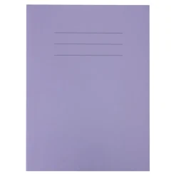 Clearance A4 Choice Exercise Book 8mm Ruled Margin Purple 80pg pk A4 Lined Exercise Books|A4