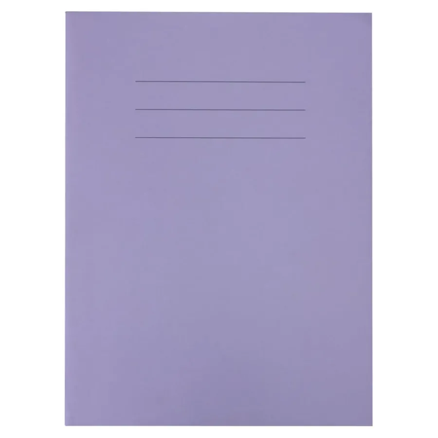 Clearance A4 Choice Exercise Book 8mm Ruled Margin Purple 80pg pk A4 Lined Exercise Books|A4