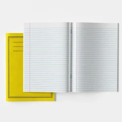 A4+ Exercise Book 8mm Ruled Margin Yellow 40pg 50pk 9 X 7 Lined Exercise Books|9" X 7"