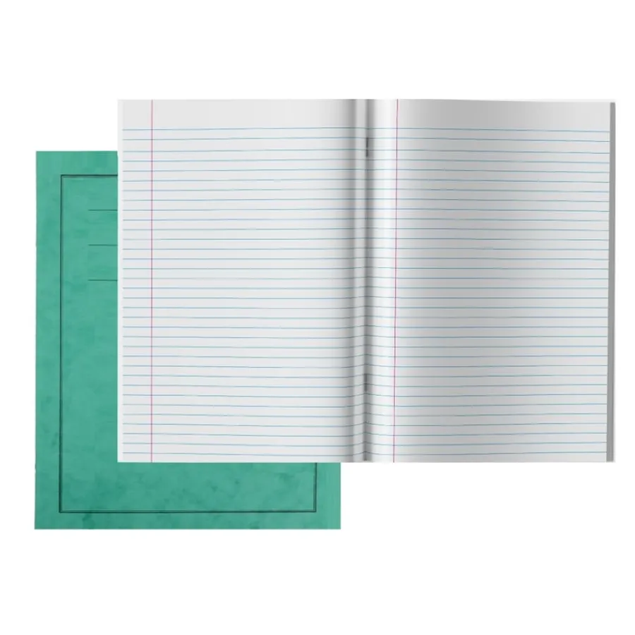 Online A4 Exercise Book 8mm Ruled Margin Green 96pg 50pk A4 Lined Exercise Books|A4
