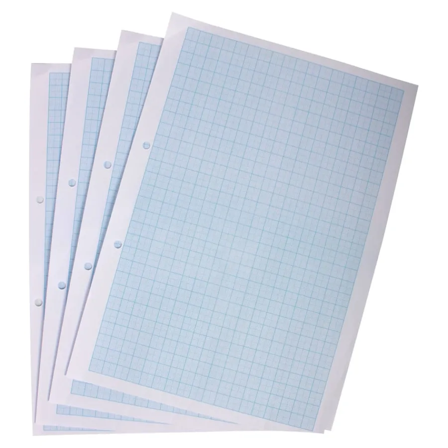 A4 Graph Paper 2, 10 & 20mm Squares Punched 2 Holes 2500pk Exercise Books|Paper & Card