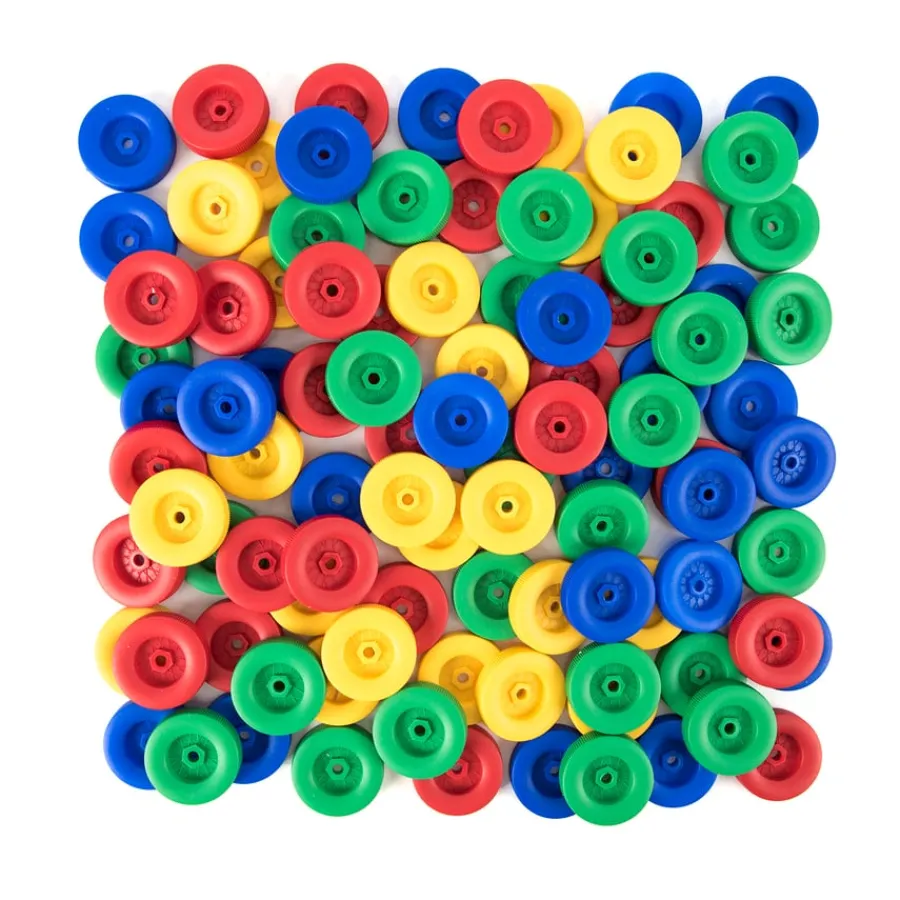 Outlet Assorted Plastic Wheels 100pk Wood Packs|Wood & Construction Materials