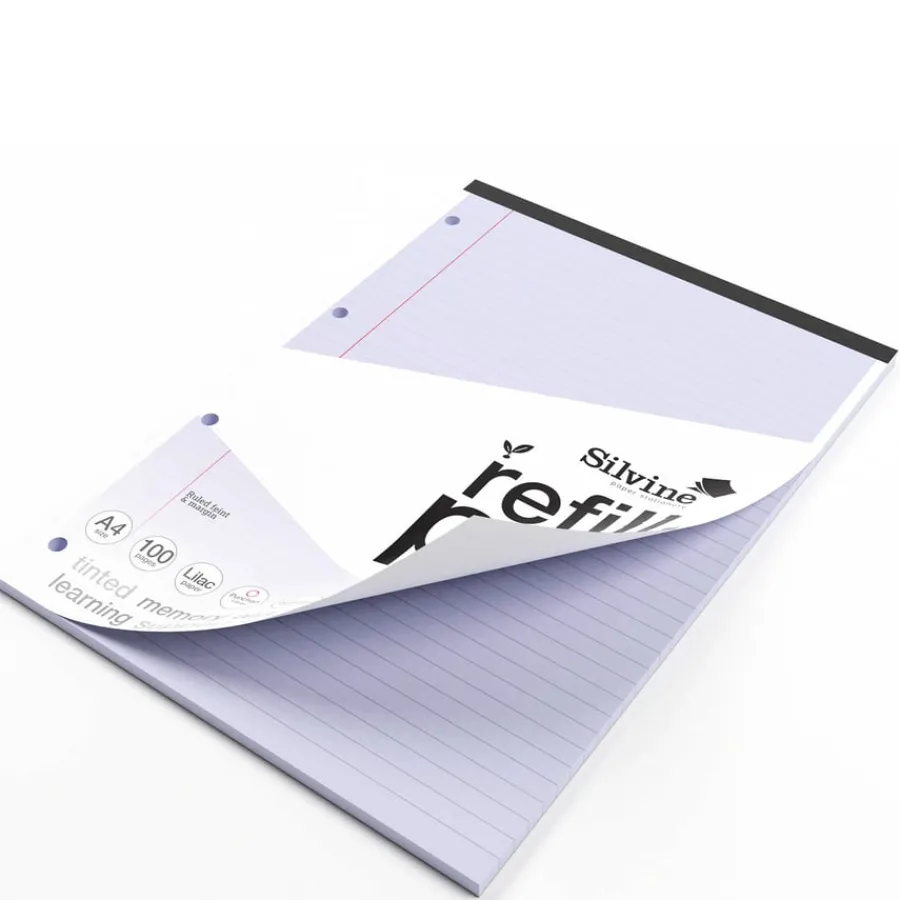 Outlet A4 Tinted Refill Pads 8mm Ruled Margin Assorted 100pg 5pk Exercise Books|Tinted Exercise Books