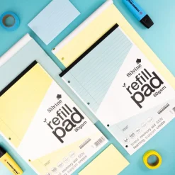 Outlet A4 Tinted Refill Pads 8mm Ruled Margin Assorted 100pg 5pk Exercise Books|Tinted Exercise Books