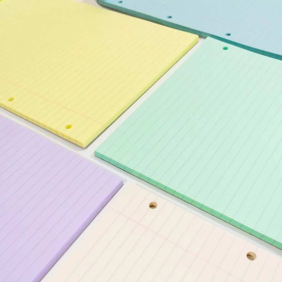 Outlet A4 Tinted Refill Pads 8mm Ruled Margin Assorted 100pg 5pk Exercise Books|Tinted Exercise Books