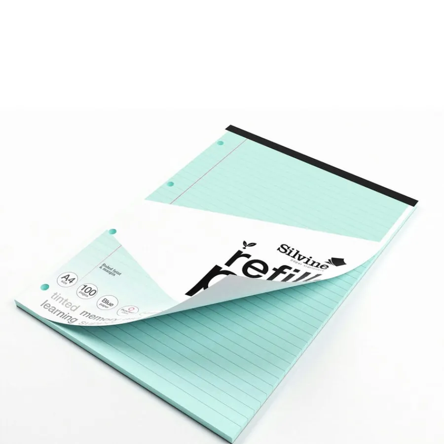 Outlet A4 Tinted Refill Pads 8mm Ruled Margin Assorted 100pg 5pk Exercise Books|Tinted Exercise Books