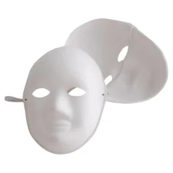 Clearance Biodegradable Face Masks White 10pk Collage & Craft|Festivals & Celebrations