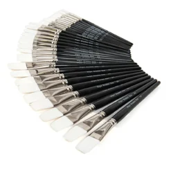 Outlet Black Handled Flat White Nylon Paint Brushes 30pk Paint Pots & Trays|Paint Brushes & Applicators