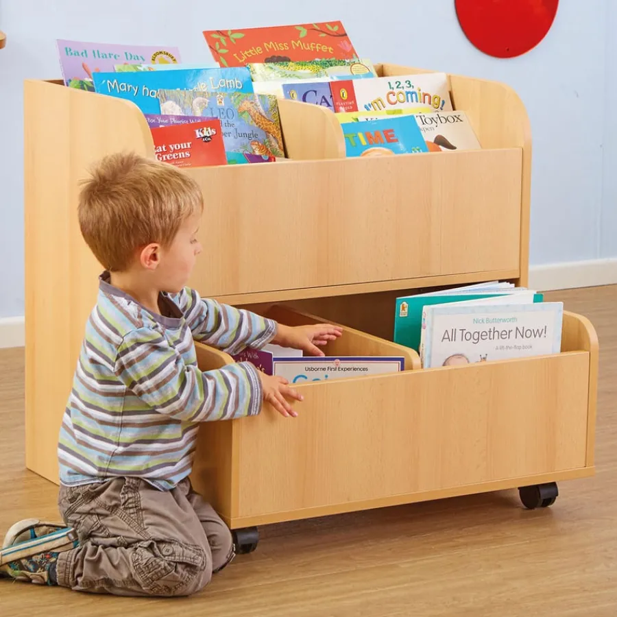 Online Book Storage Unit with Trolley Early Years & Nursery|Book Storage