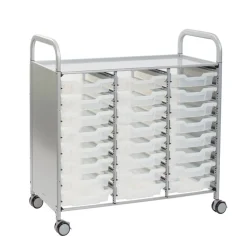 Clearance Callero Tray Trolley 24 Shallow Trays Trays & Tray Storage|Storage & Trolleys