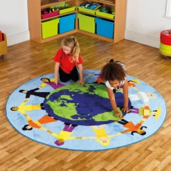 Discount Children Around the World Circular Rug People & Communities|The Past And Present Day