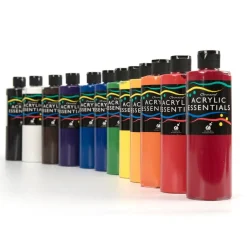 New Chromacryl Acrylic Essentials Paint Assorted 12x500ml Acrylic Paint|Paints & Canvases