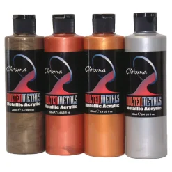 Discount Chroma Molten Metals Acrylic Metallic Paints 4x250ml Acrylic Paint|Festivals & Celebrations