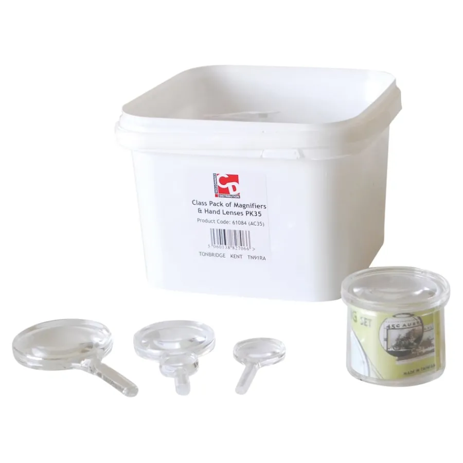 Clearance Class Pack of Magnifiers 35pk Science|Habitats And Observation