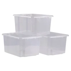 New Clear Storage Tubs 3pk Office Storage|Boxes & Containers