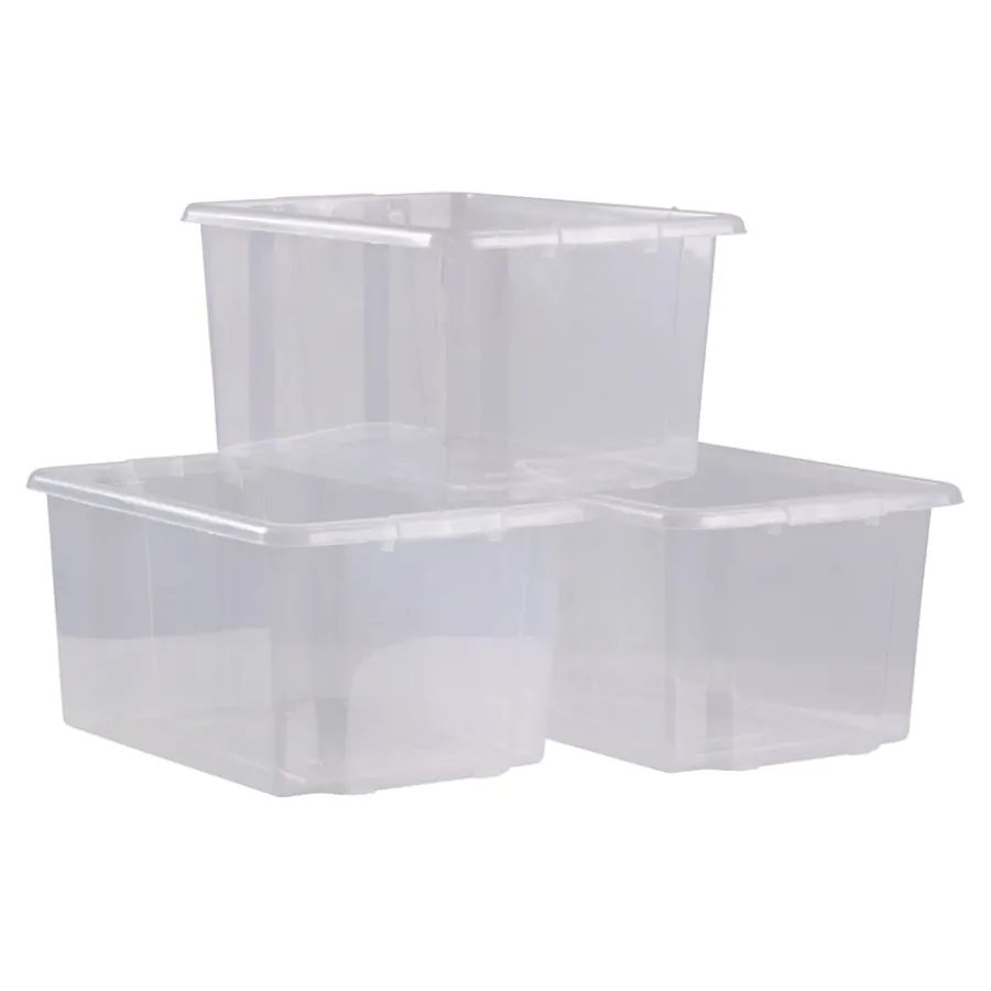 New Clear Storage Tubs 3pk Office Storage|Boxes & Containers