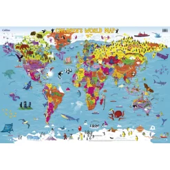 New Collins Children's Map of the World 90cm x 60cm Maps & Compasses