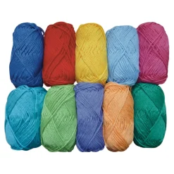 Coloured Craft Cotton Assorted 10x50g Textiles|Textiles
