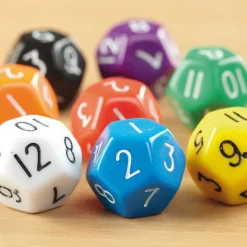 Outlet Coloured Plastic 12 Sided Dice 50pcs Teaching Aids|Number