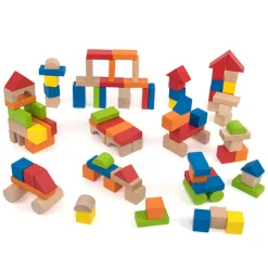 Outlet Coloured Wooden Building Blocks 100pk Woodworking|Building Bricks & Blocks