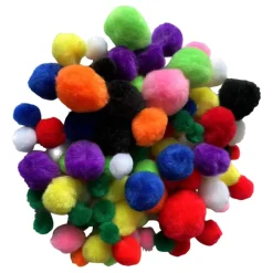 Discount Colourful Assorted Pom Poms 300pk Festivals & Celebrations|Collage & Craft