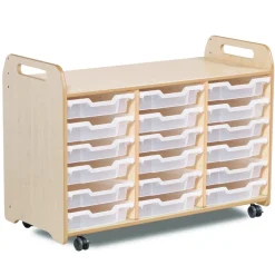 Discount 3 Column Tray Storage inc 18 Shallow Trays Translucent Trays Boxes & Containers