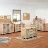 3 Column Tray Storage Unit with 9 Deep Translucent Trays Boxes & Containers