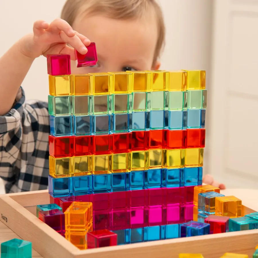 Discount Construction Set Acrylic Gems and Mirror Tray 101pcs Loose Parts|Construction Sets