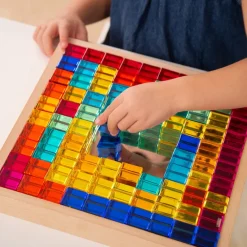 Discount Construction Set Acrylic Gems and Mirror Tray 101pcs Loose Parts|Construction Sets