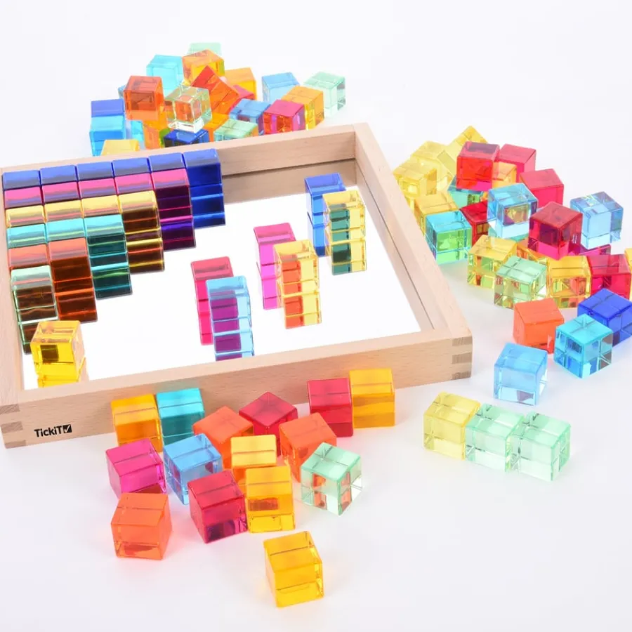 Discount Construction Set Acrylic Gems and Mirror Tray 101pcs Loose Parts|Construction Sets