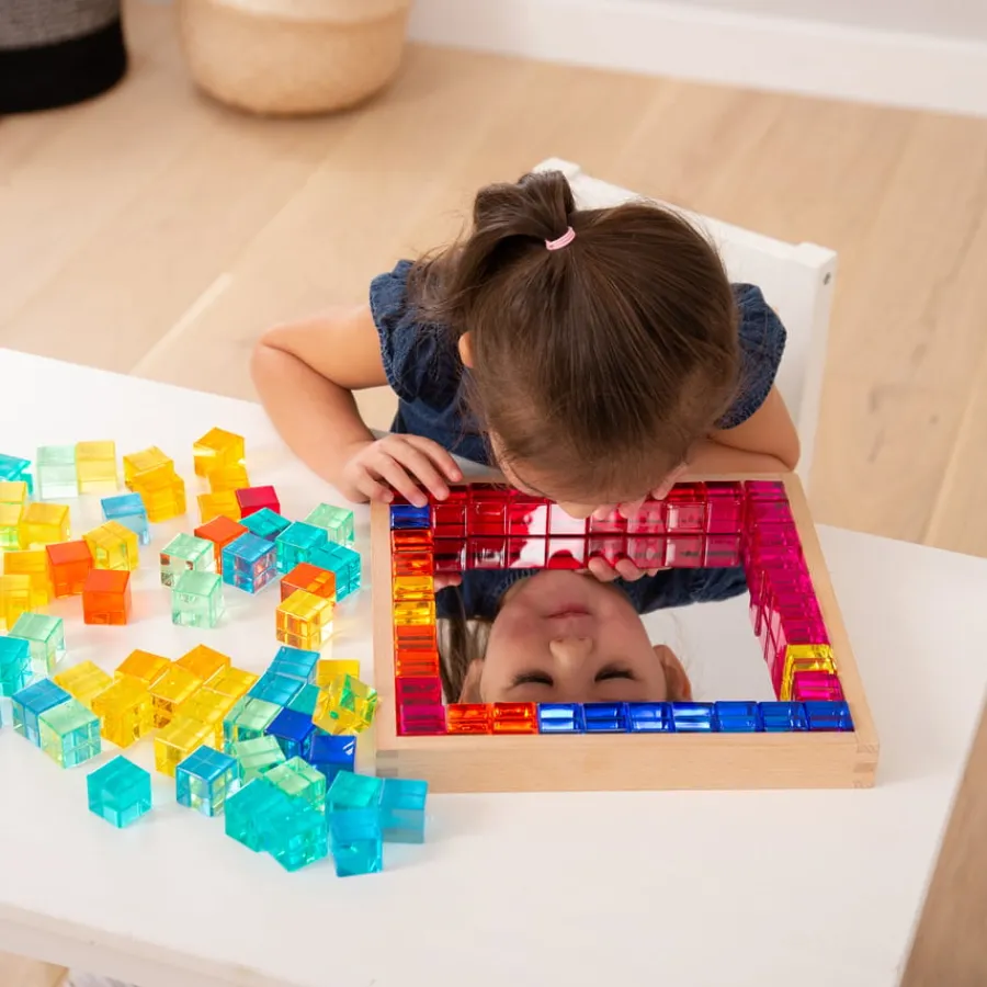 Discount Construction Set Acrylic Gems and Mirror Tray 101pcs Loose Parts|Construction Sets