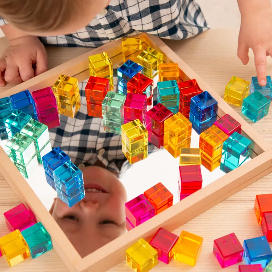 Discount Construction Set Acrylic Gems and Mirror Tray 101pcs Loose Parts|Construction Sets