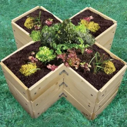 Clearance Cross Shaped Grow Bed Composting, Soil, Seeds And Potting|Grow Beds And Planters