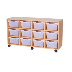 Discount Cubby Tray Storage: 3 Tier with 12 Trays Boxes & Containers|Trays & Tray Storage