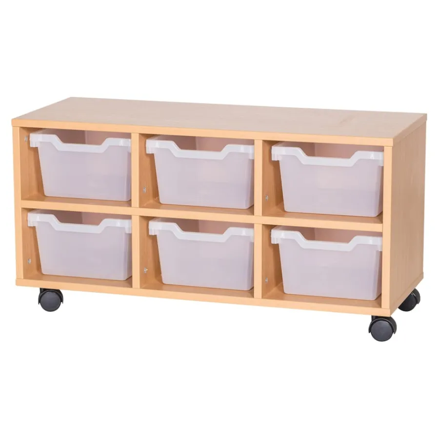 Cubby Tray Storage: 2 Tier with 6 Trays Boxes & Containers|Trays & Tray Storage