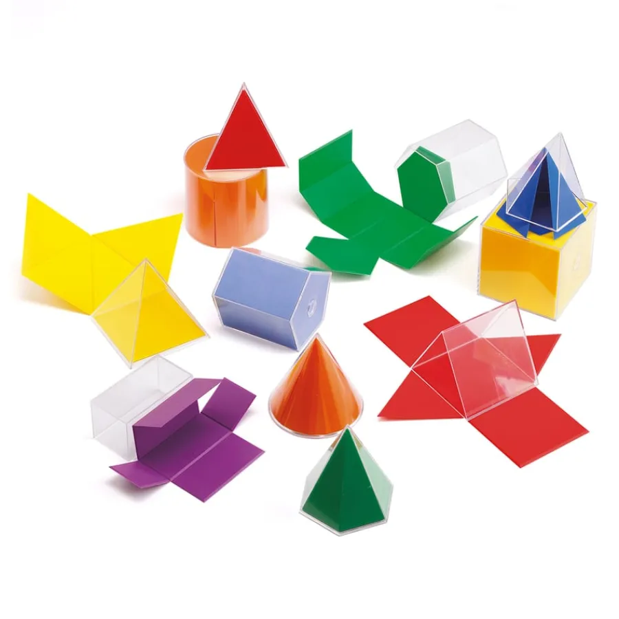 Outlet 2D and 3D Geometric Shapes 12pcs Geometry|Space, Shape & Measure
