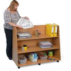 Discount Deep Freestanding Bookcase Unit Beech Library & Book Storage|Book Storage