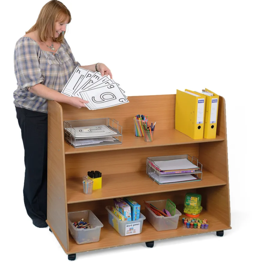 Discount Deep Freestanding Bookcase Unit Beech Library & Book Storage|Book Storage