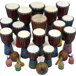 Djembe Drums & Shakers 24 Players Percussion Instruments|Multicultural Instruments