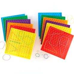Double-sided Isometric Coloured Pinboards 12pk Geometry|Mastery