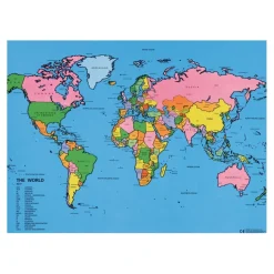 Drywipe Map of the World 91cm x 71cm Maps & Compasses