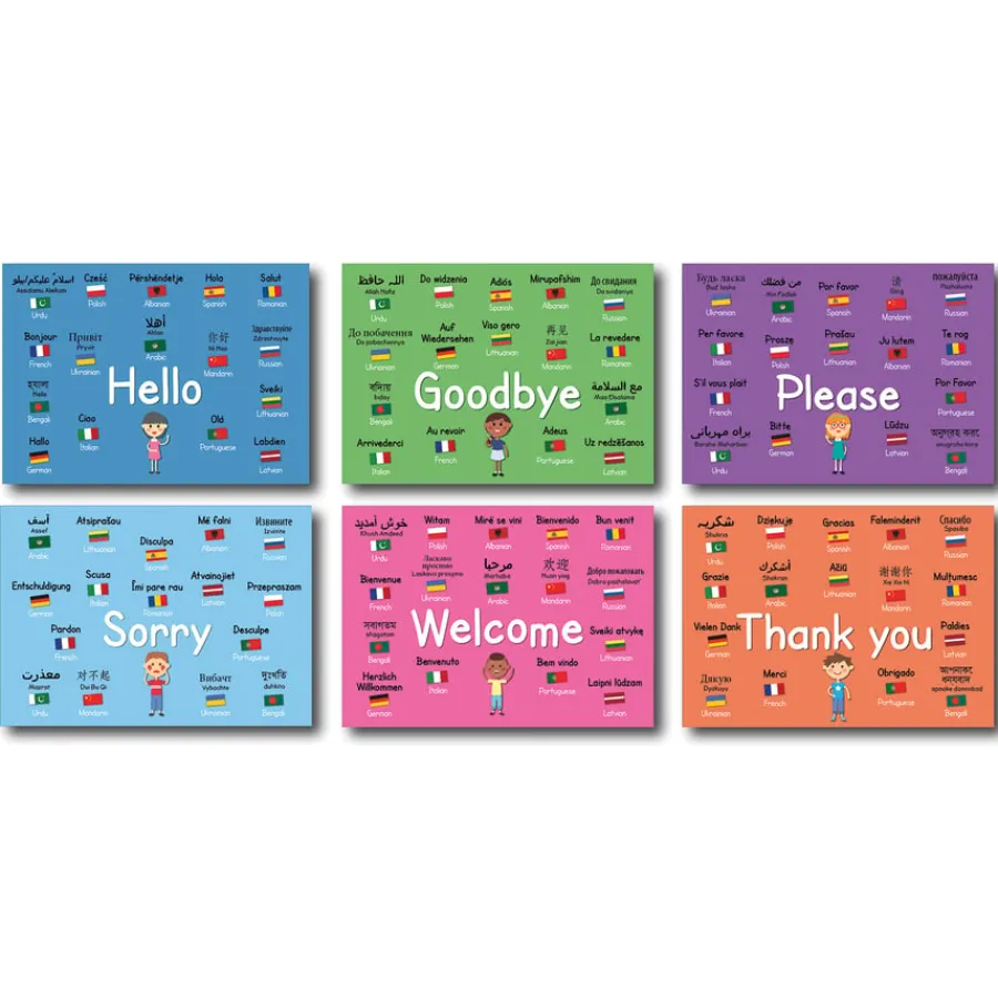 Sale EAL Basic Phrases Posters 6pk Eal Resources|English As An Additional Language