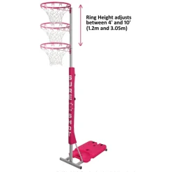 Sale Easiplay Netball Unit w Padding Pink & Silver Netball|Netball