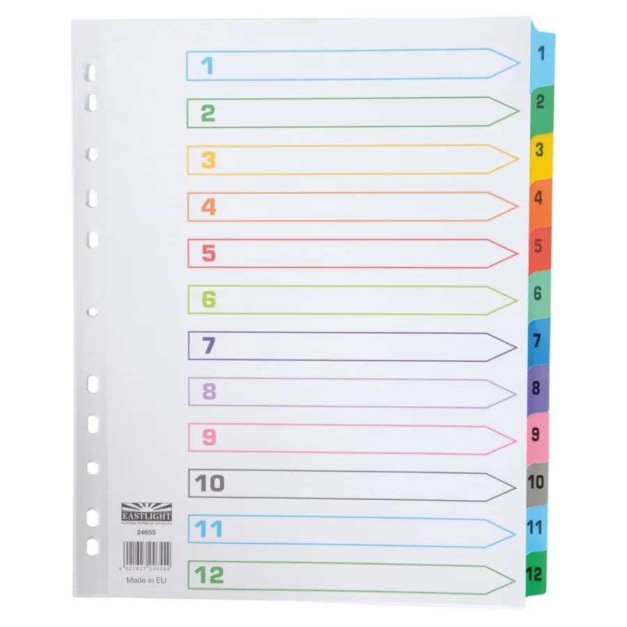Online EASTLIGHT Extra Wide A4 Numerical Index Dividers Filing Dividers