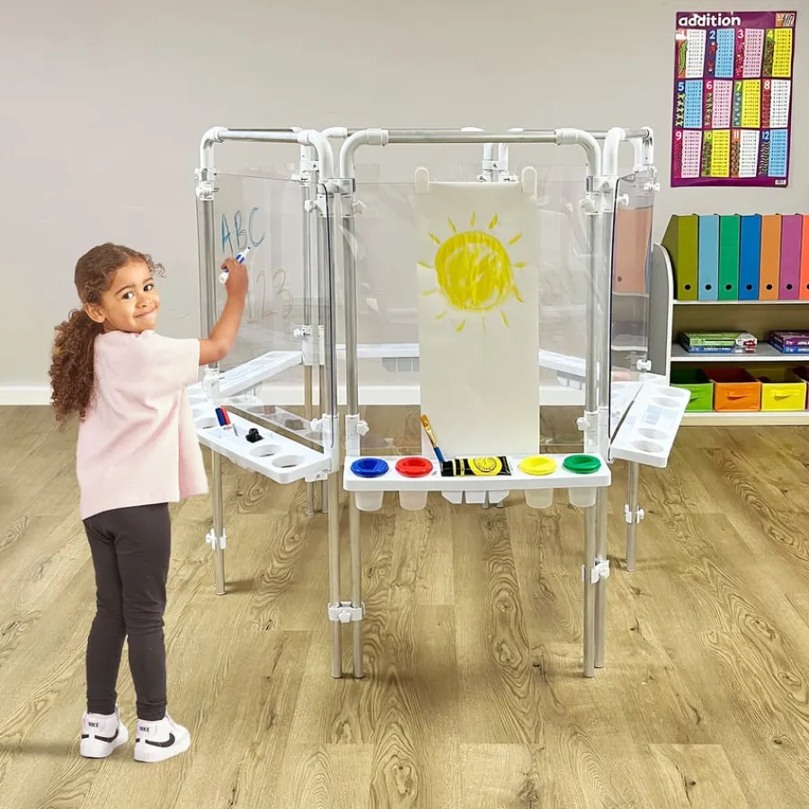 Best Easy Clean Multi-Panel Acrylic Art Easel 6 Sided Dividers, Display & Easels|Chalkboards & Easels