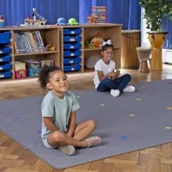 Best Essentials Rainbow Stars Grey Carpet 3 x 2m Rugs & Mats|Library Furniture