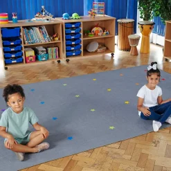 Best Essentials Rainbow Stars Grey Carpet 3 x 2m Rugs & Mats|Library Furniture