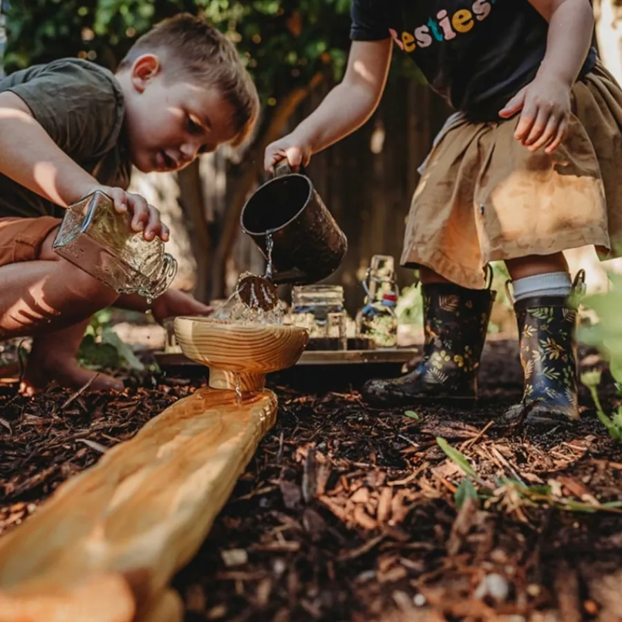 Explore Nook Messy Play Wooden Water Ways Channelling Set Outdoor Sand & Water|Sand & Accessories